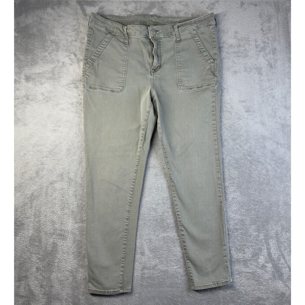 Seven7 Jeans Womens 16 Green Utility Ankle Skinny Casual Pockets Cotton Pants
